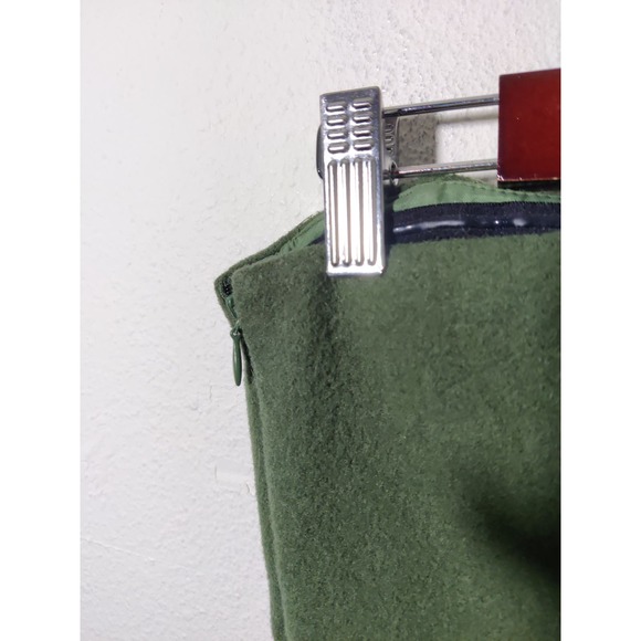 Kate Spade Saturday Green Wool Blend Strapless Mini Wrap Dress Women's Size 2 - Picture 8 of 11